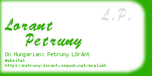 lorant petruny business card